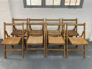 war department wooden slatted chairs